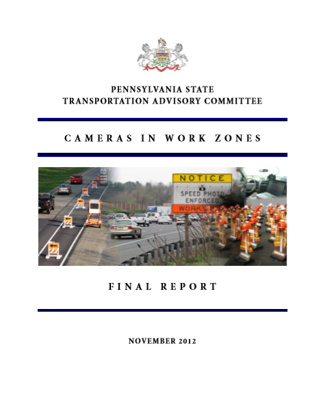 Cameras in Work Zones cover