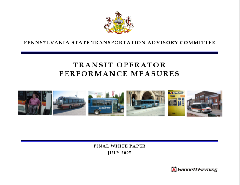 Transit Operator Performance Measures - White Paper cover